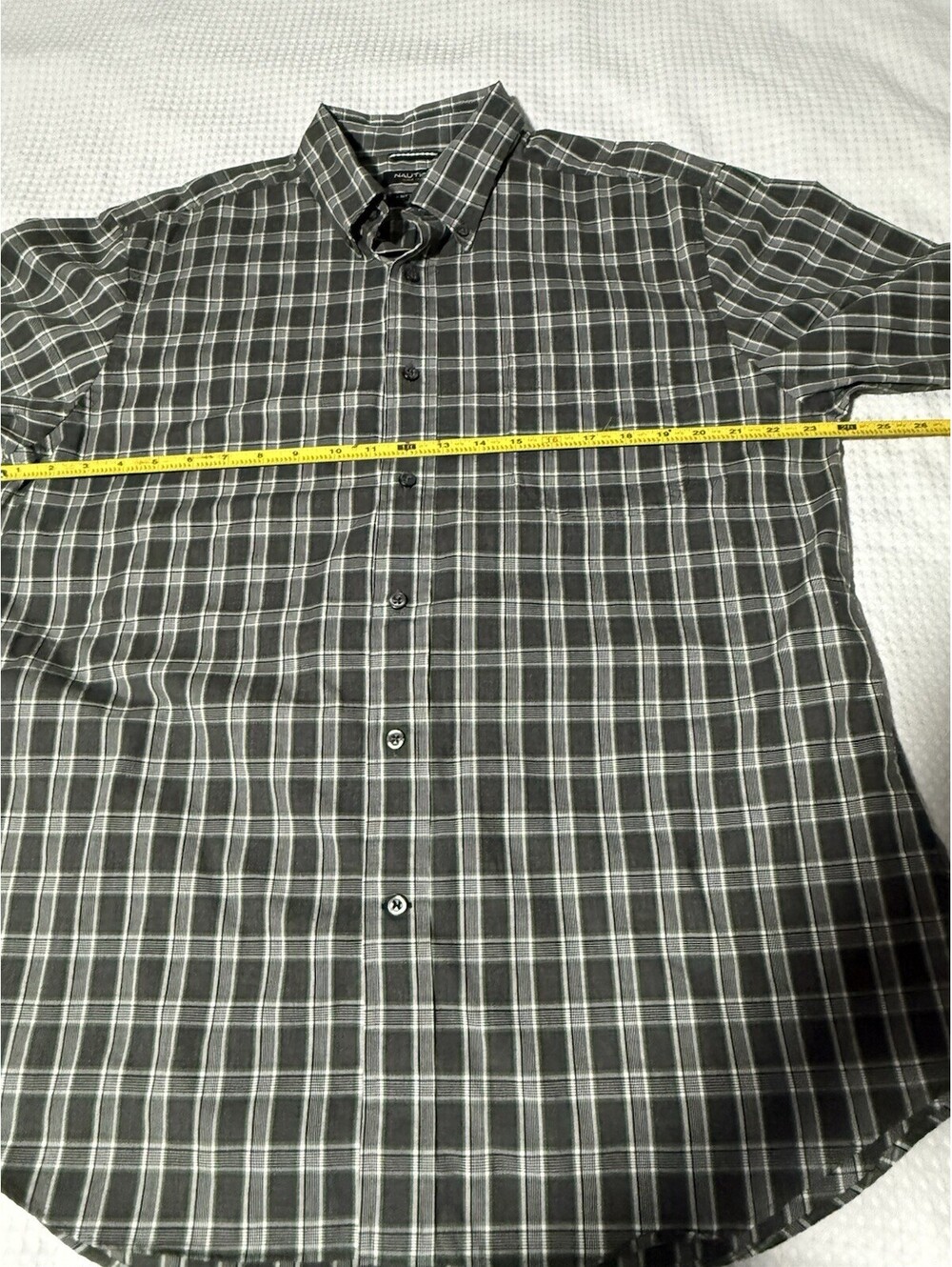 🎄Men’s Dress Shirt Nautica XL Long Sleeve Green Gray - Picture 8 of 12